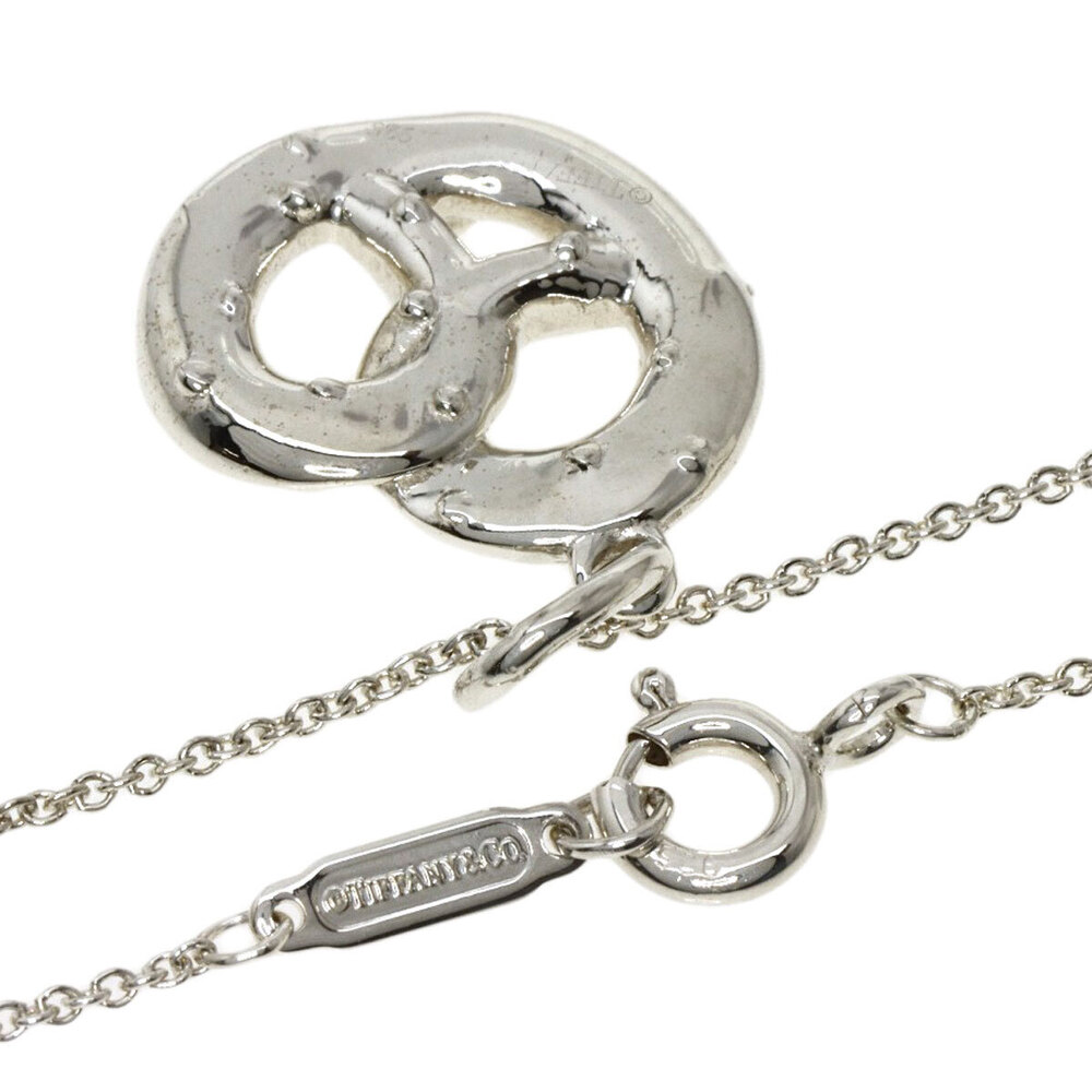 Tiffany Co heart motif necklace silver